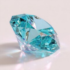 Light blue diamond, faceted