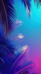 Tropical Palm Leaves Abstract Background