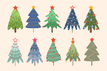 Christmas tree set elements