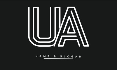 UA, AU Abstract Letters Logo Monogram