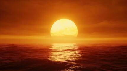 Dramatic sunset over calm sea