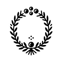 Wreath Decoration Minimalist Black Icon Ornament