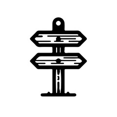 Wooden Signpost Minimalist Black Icon Event Sign