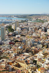 Obraz premium The panorama of Santa Barbara castle, Alicante, Spain