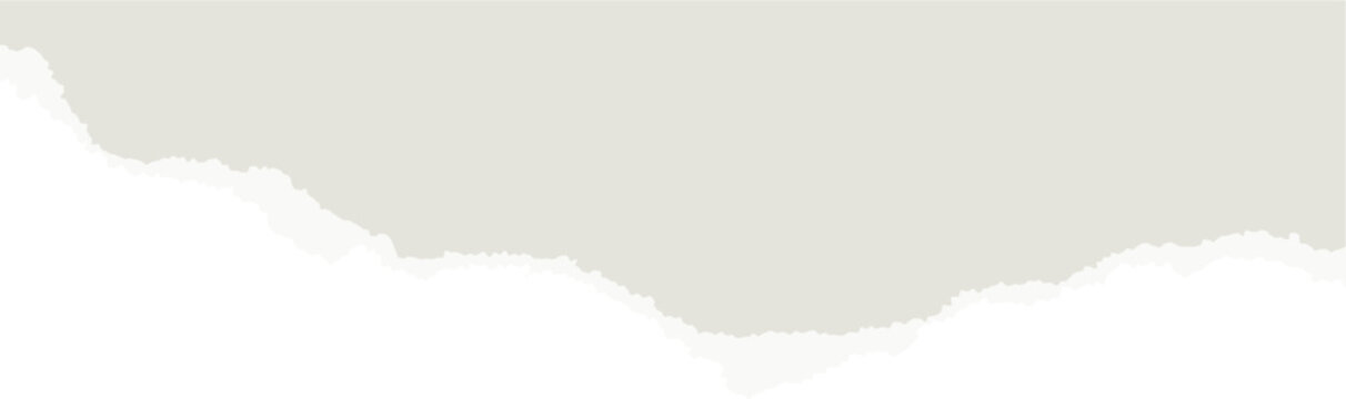 Paper fragment with frayed edges. Torn sheets for decorative frames and collage layouts. Rough stripe detail for banners.