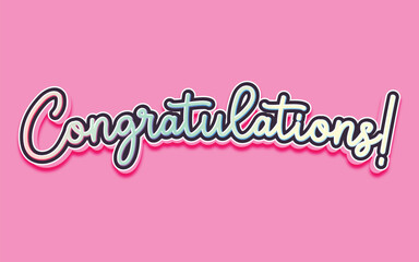 CONGRATULATIONS!, Congratulations gradient lettering greeting sign. Handwritten modern brush lettering with golden stars. Text for card, T-shirt print, banner, poster, web, notebook, sketchbook
