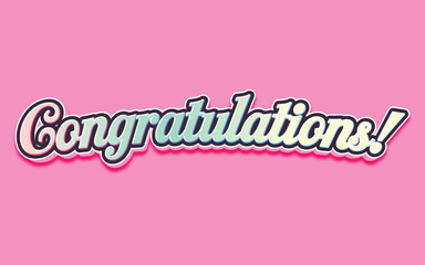 CONGRATULATIONS!, Congratulations gradient lettering greeting sign. Handwritten modern brush lettering with golden stars. Text for card, T-shirt print, banner, poster, web, notebook, sketchbook