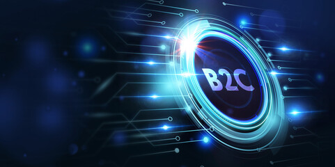 B2C Business to customer marketing strategy. 3d illustration