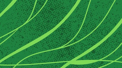 Abstract green background with textured overlay and flowing, light green lines