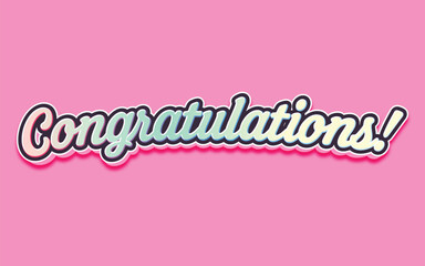 CONGRATULATIONS!, Congratulations gradient lettering greeting sign. Handwritten modern brush lettering with golden stars. Text for card, T-shirt print, banner, poster, web, notebook, sketchbook