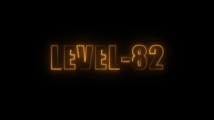 Level 82 neon glowing text on black background achievement unlocked progression concept digital - Powered by Adobe