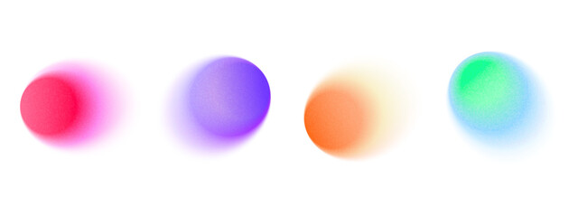 Noise abstract shapes gradient set. Vivid ombre transition forms pack. Translucent blurry creative drops. Light blur color background for modern design projects, trendy art, or presentation.