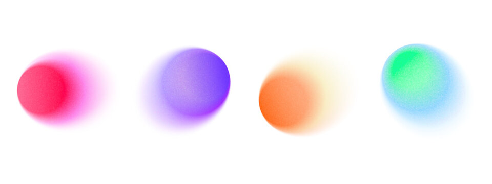 Noise abstract shapes gradient set. Vivid ombre transition forms pack. Translucent blurry creative drops. Light blur color background for modern design projects, trendy art, or presentation.