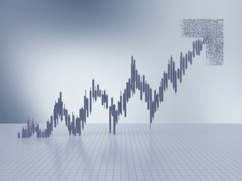 Candlestick Wave Becomes Up Arrow Bullish Breakout Concept