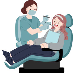 Obraz premium dentist examining patient mouth and teeth