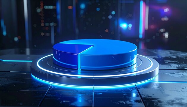 Holographic Pie Chart on Digital Tablet