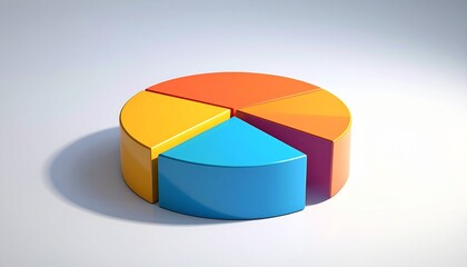 Obraz premium Colorful 3D Pie Chart on White Background