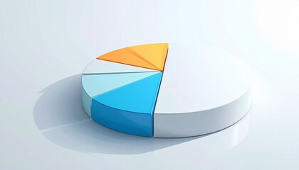 Obraz premium Bold 3D Pie Chart with Primary Colors on White Background