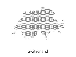 Obraz premium Switzerland dot halftone pattern map on white background