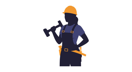 a construction worker holding tools wearing safety gear
