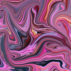 Vibrant fluid swirl with golden accents, psychedelic abstract waves, neon marble texture, colorful motion background, and modern trippy art.