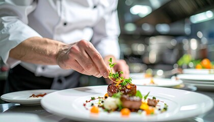 Culinary Artistry: A Chef's Precision in Plate Presentation