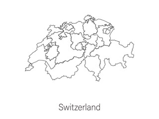 Obraz premium map of switzerland with regions