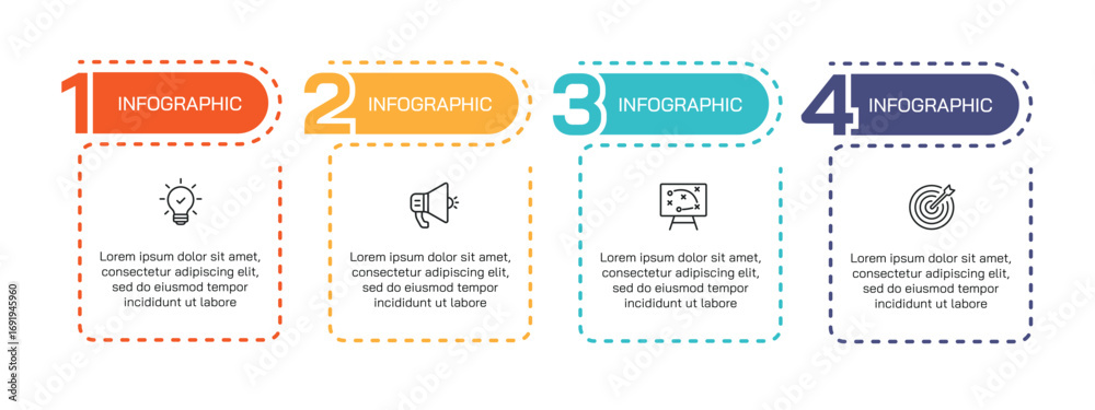 Wall mural steps business data visualization timeline process infographic template design with icons. simple in