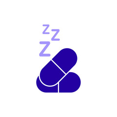 Icon a sleeping pill, isolated against a clean background.