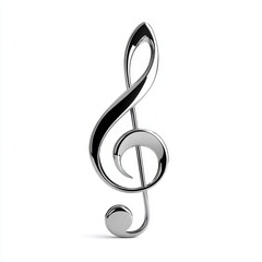 Obraz premium A silver treble clef symbol, representing a fundamental element of musical notation and sound representation.