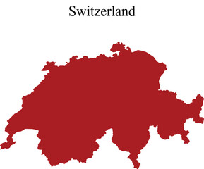 Obraz premium Switzerland map vector High detailed vector outline on white background