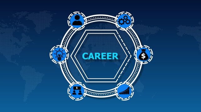 Career icon showing professional growth, job path, and personal development.