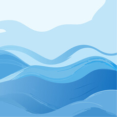 abstract background of blue waves, vector illustration