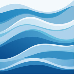 abstract background of blue waves, vector illustration