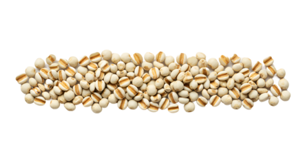 Teardrop Grains Artfully Arranged on a Serene Beige Surface