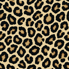 Leopard skin seamless pattern design. Animal print vector illustration background. Wildlife fur skin design illustration for web, home decor, fashion, surface, graphic design