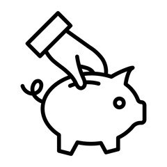 piggy bank Line Icon