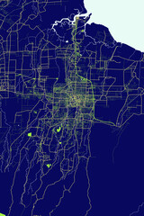 Medan - Indonesia Neon Aura Maps