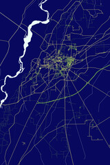 Multan - Pakistan Neon Aura Maps