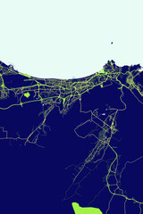 Muscat - Oman Neon Aura Maps
