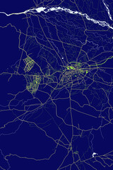 Peshawar - Pakistan Neon Aura Maps