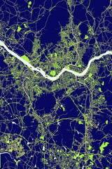 Seoul - South Korea Neon Aura Maps