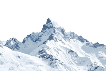 Obraz premium Snowy Mountains - Mountain Peak - isolated on white Background.