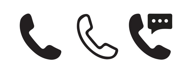 Collection of Line and Filled Phone Call Icons for Websites and Apps 