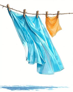 Colorful fabrics sway in the gentle breeze.