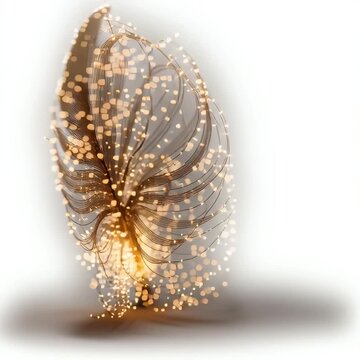 Sparkling feather with magical glow effect.
