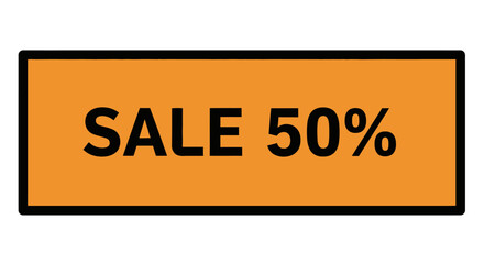 Obraz premium Bold Orange Sale Sign Displaying 50% Discount Offer