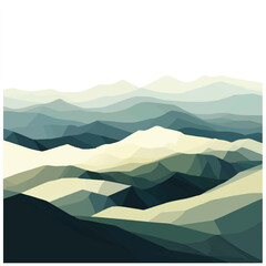 Abstract Geometric Mountain Range Landscape Illustration.
