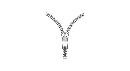 a detailed illustration of an open zipper mechanism