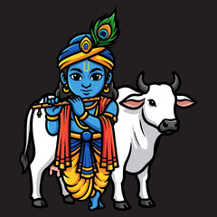 Fototapeta premium Illustration of the great Lord Krishna